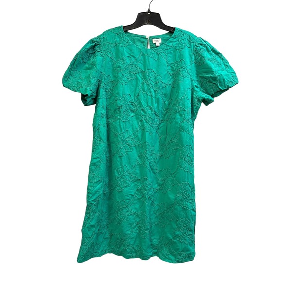 J.Crew‎ Eyelet Puff Sleeve Mini Dress Dublin Green Size 18 NWT (CI022) - Picture 3 of 9